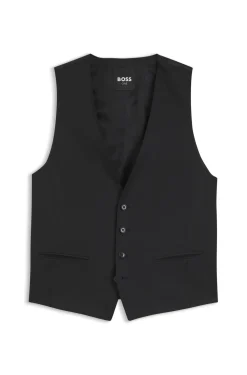 Slim-fit waistcoat in virgin-wool serge