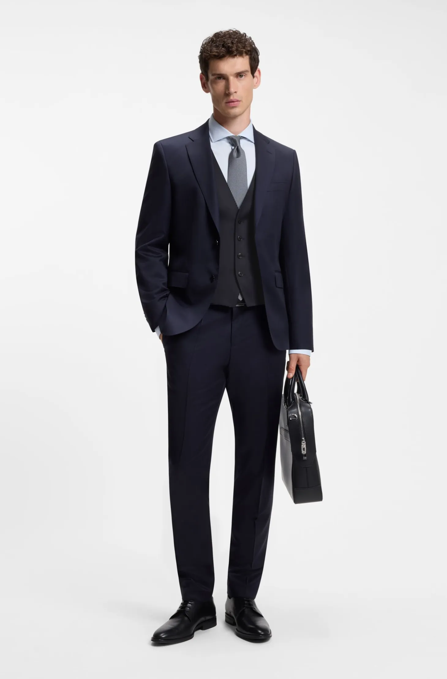 Slim-fit waistcoat in virgin-wool serge
