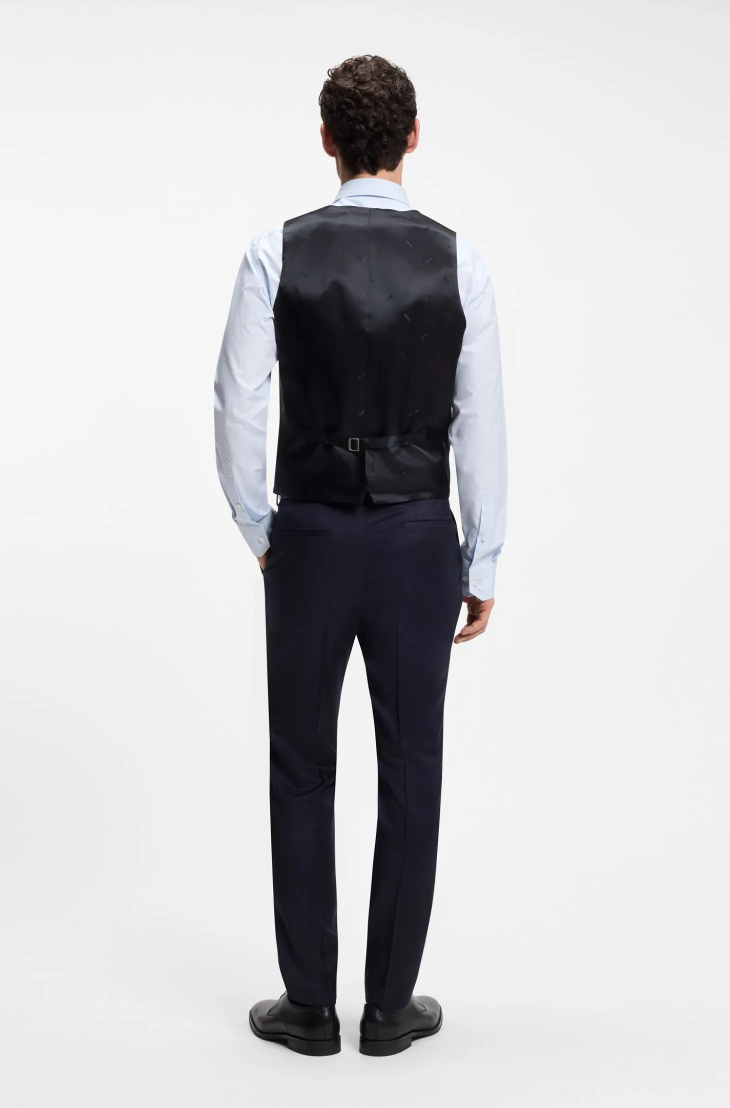 Slim-fit waistcoat in virgin-wool serge