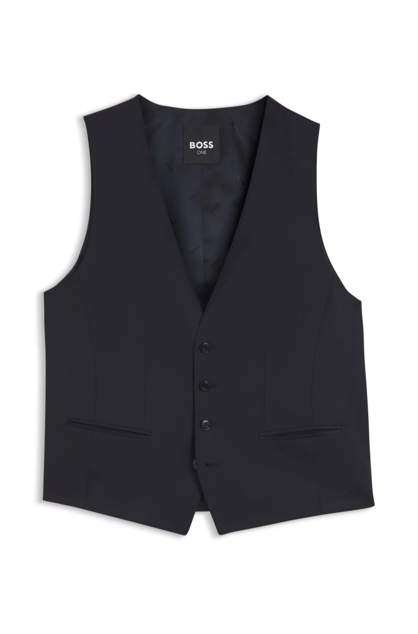 Slim-fit waistcoat in virgin-wool serge
