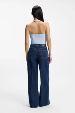 Slim-fit waistcoat with halterneck