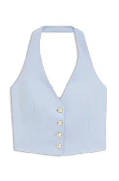 Slim-fit waistcoat with halterneck