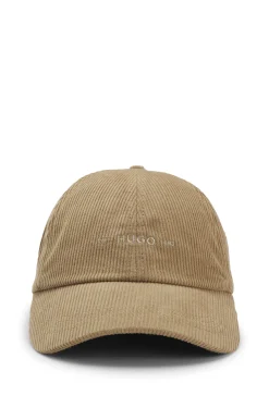Soft cotton corduroy cap with embroidered logo