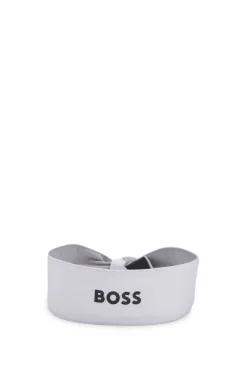 Sports headband in stretch twill with printed logo