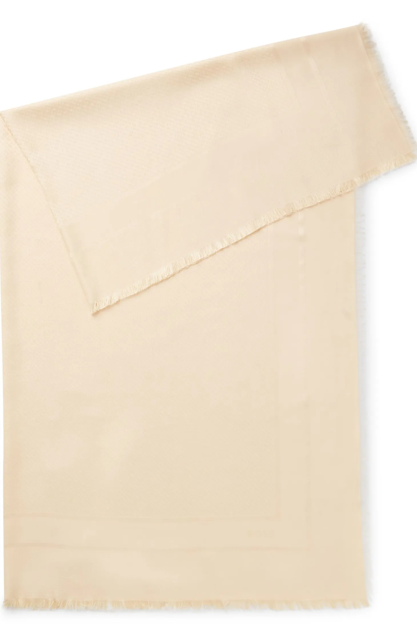 Square scarf in silk and wool with logo details