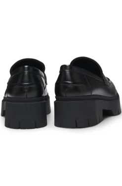 Stacked-logo loafers in faux leather