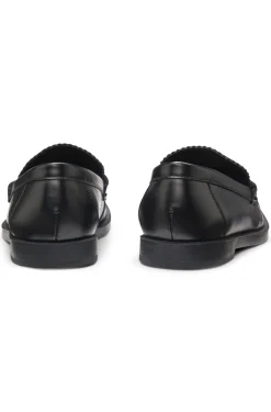 Stacked-logo loafers in faux leather