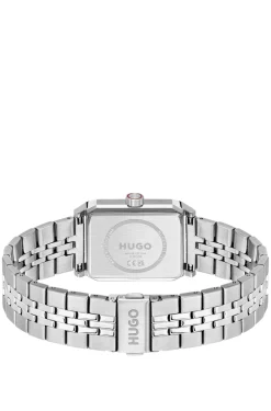 #Steeze rectangular watch with gold-tone dial