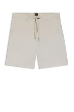 Straight-fit chino shorts in cotton-blend poplin