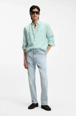 Straight-fit jeans in blue super-soft stretch denim