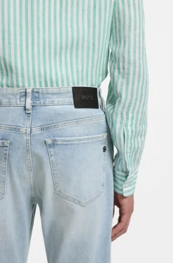 Straight-fit jeans in blue super-soft stretch denim