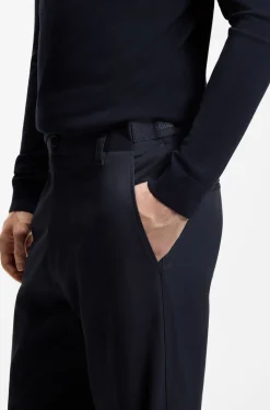 Straight-fit trousers in mercerised stretch cotton