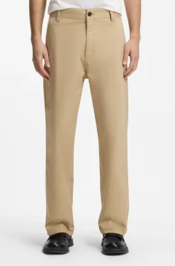 Straight-fit trousers in mercerised stretch cotton