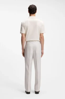 Straight-fit trousers in virgin wool and cotton