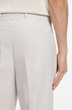 Straight-fit trousers in virgin wool and cotton