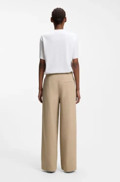 Straight-fit trousers with gold-tone carabiner chain