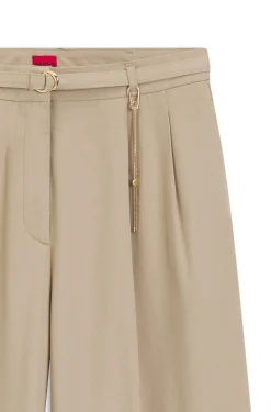 Straight-fit trousers with gold-tone carabiner chain