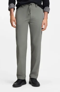 Straight-tapered-fit chinos in stretch fabric