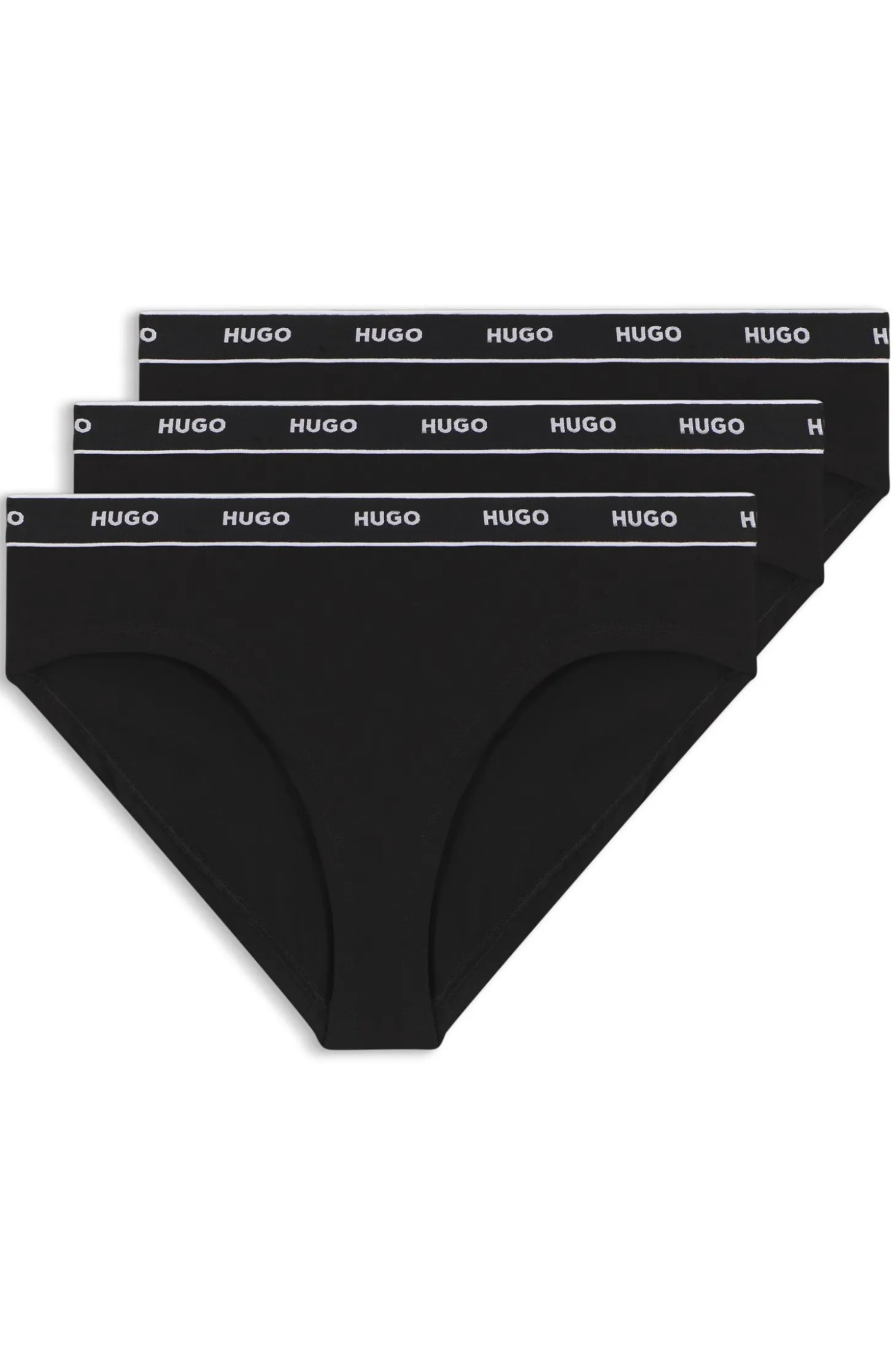 Stretch-cotton briefs with logo waistband