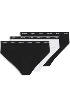 Stretch-cotton briefs with logo waistband