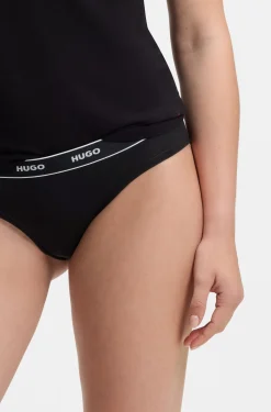 Stretch-cotton briefs with logo waistband