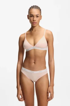 Stretch-cotton briefs with repeat logos