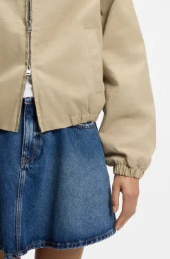 Stretch-cotton jacket with contrast corduroy collar