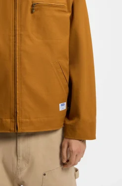 Stretch-cotton jacket with zipped chest pocket