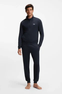 Stretch-cotton loungewear tracksuit with logos