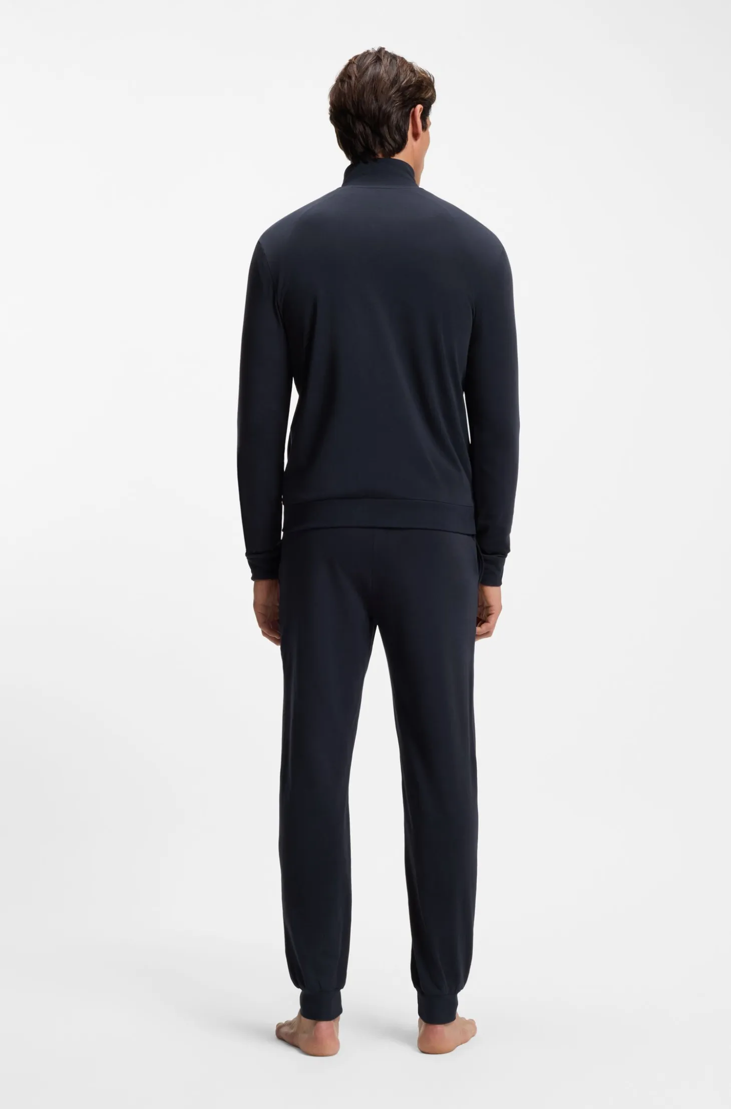 Stretch-cotton loungewear tracksuit with logos