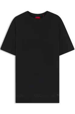 Stretch-cotton night dress with mesh insert