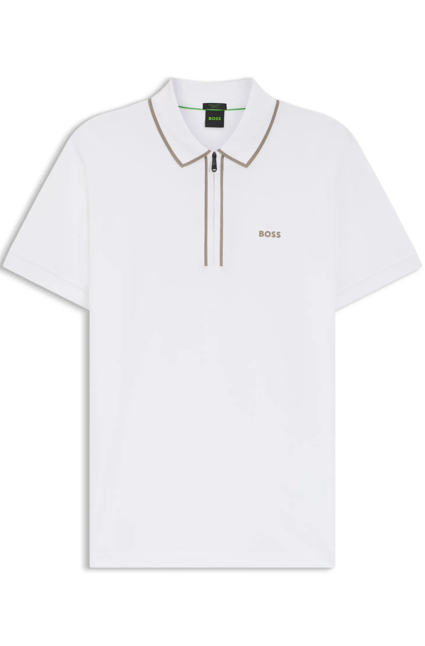 Stretch-cotton polo shirt with contrast stripes