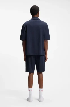 Stretch-cotton polo shirt with logo tape
