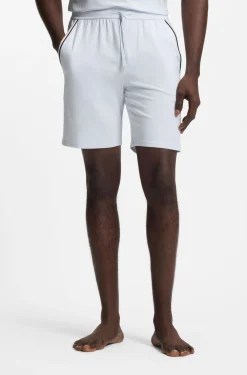 Stretch-cotton pyjama shorts with signature-stripe tape