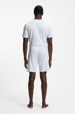 Stretch-cotton pyjama shorts with signature-stripe tape