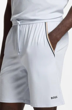 Stretch-cotton pyjama shorts with signature-stripe tape