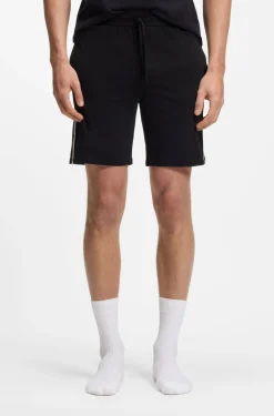 Stretch-cotton pyjama shorts with signature-stripe trims