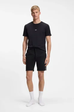Stretch-cotton pyjama shorts with signature-stripe trims