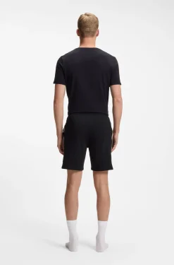 Stretch-cotton pyjama shorts with signature-stripe trims