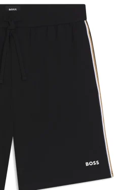 Stretch-cotton pyjama shorts with signature-stripe trims