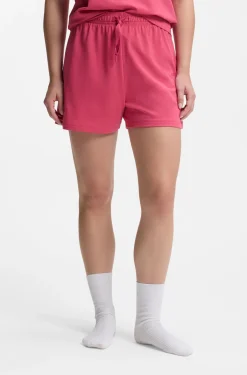 Stretch-cotton pyjama shorts with branded cords