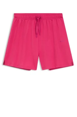 Stretch-cotton pyjama shorts with branded cords