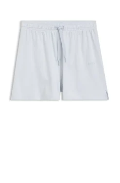 Stretch-cotton pyjama shorts with branded cords
