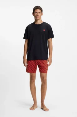 Stretch-cotton pyjamas with stacked logos