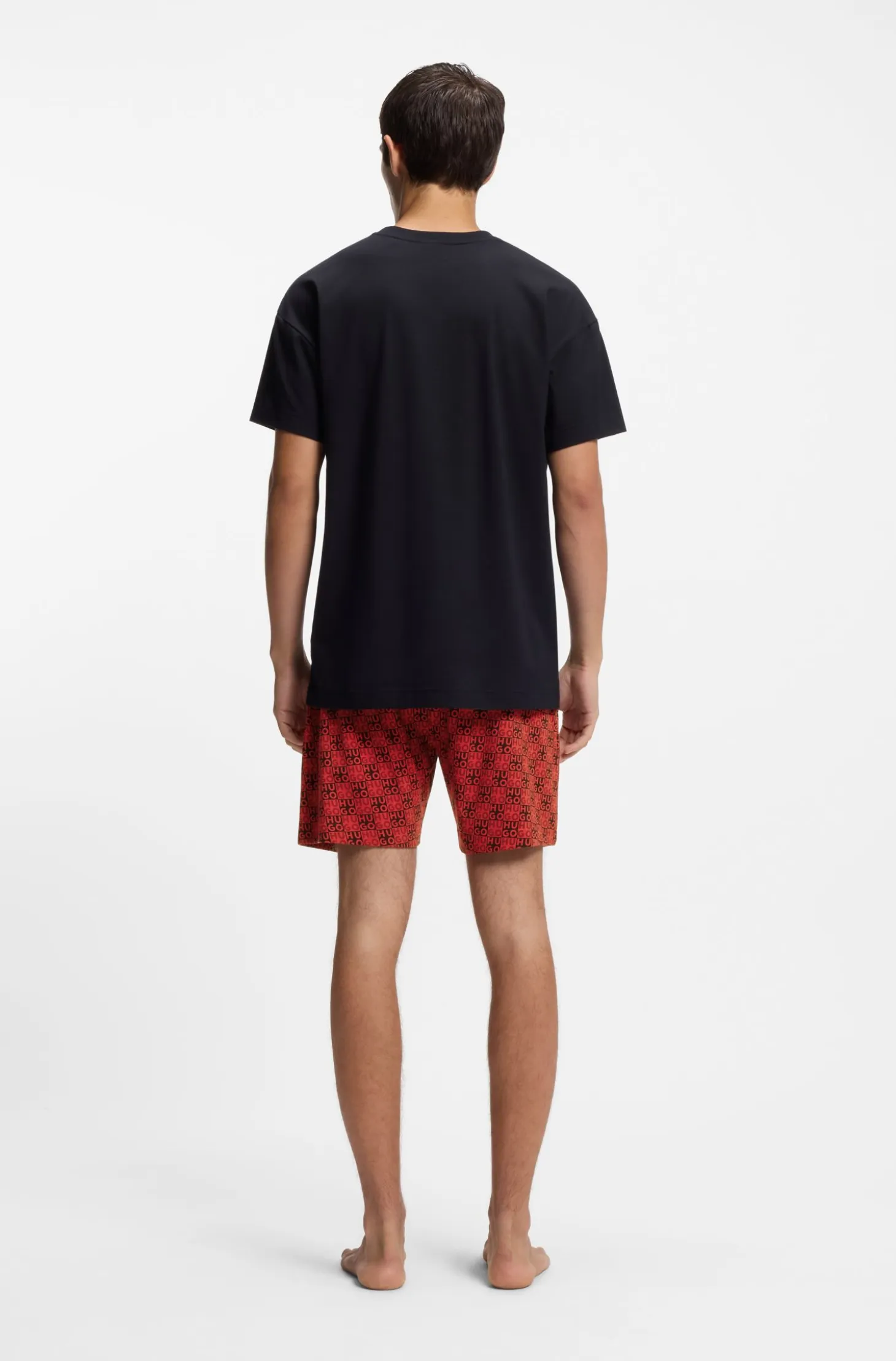 Stretch-cotton pyjamas with stacked logos