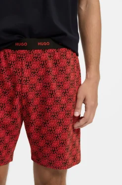Stretch-cotton pyjamas with stacked logos