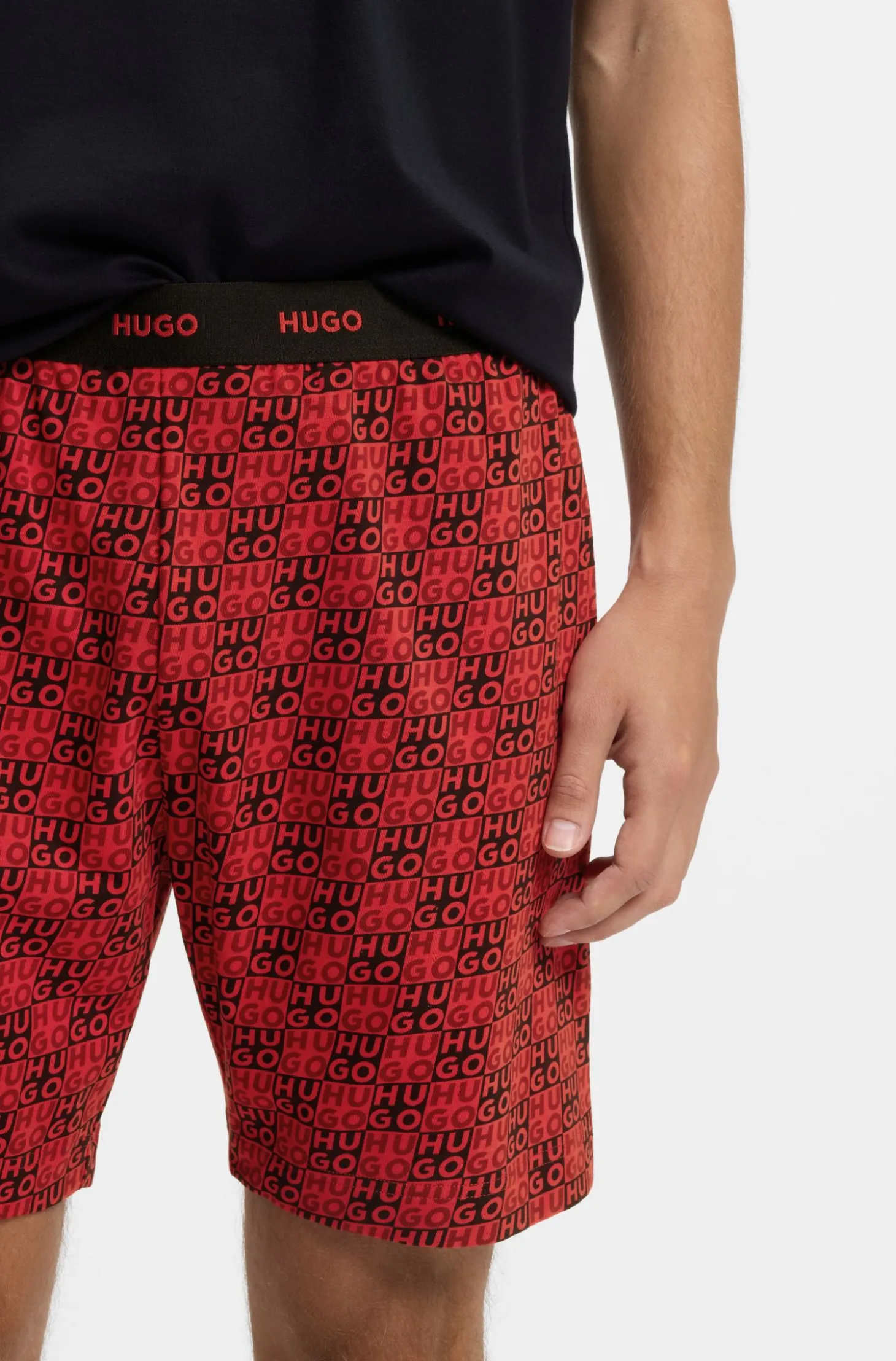 Stretch-cotton pyjamas with stacked logos