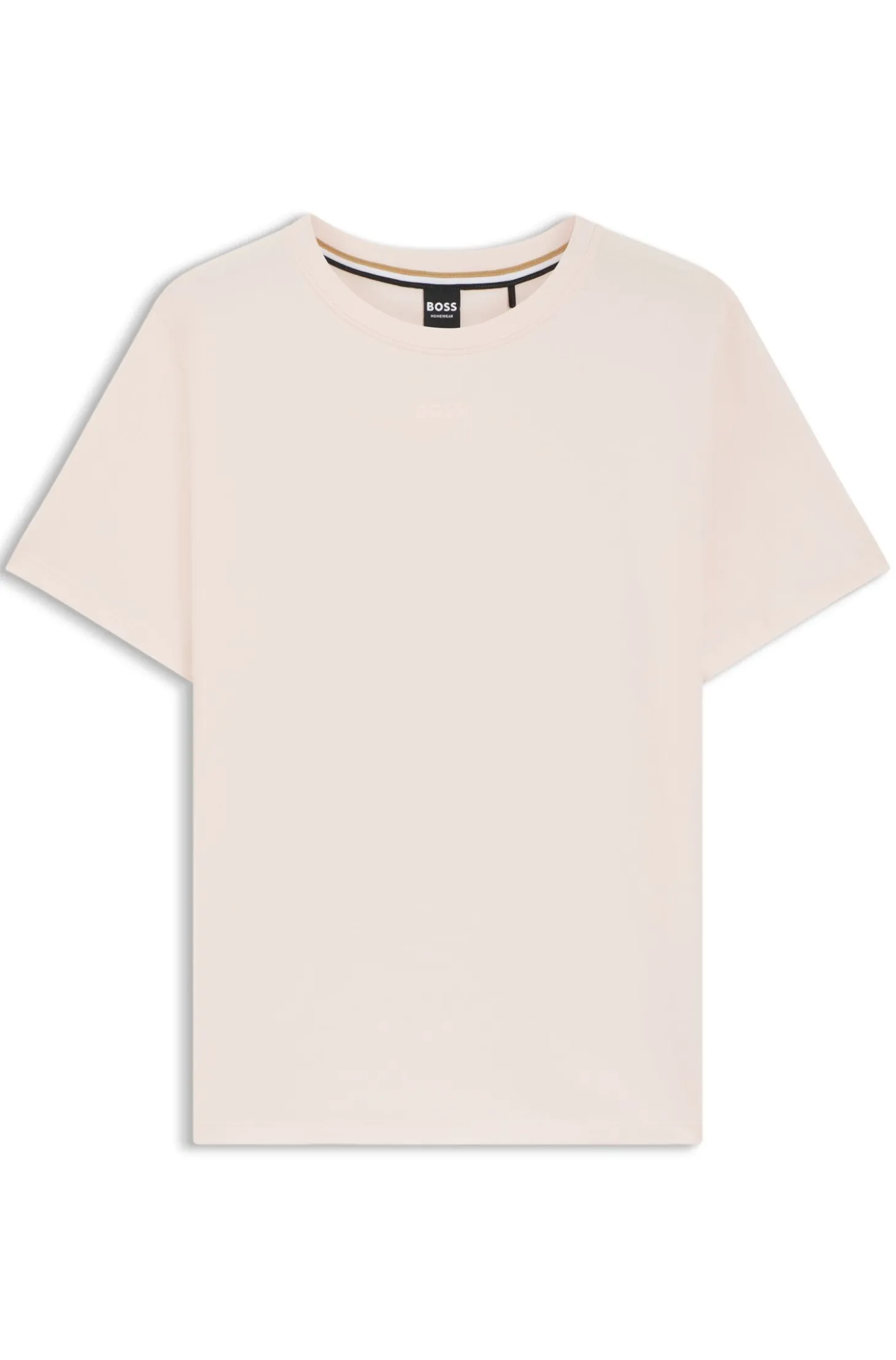 Stretch-cotton pyjama T-shirt with logo print