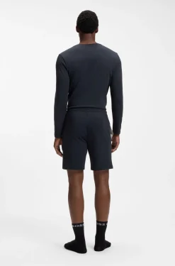 Stretch-cotton shorts with embroidered logo