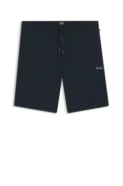 Stretch-cotton shorts with embroidered logo